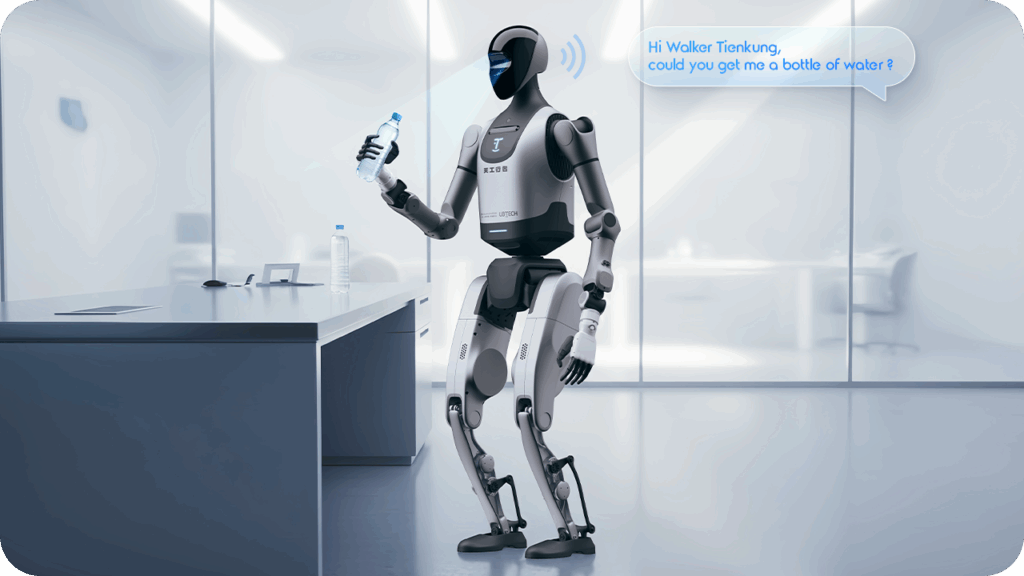 3 AI ROBOT Walker Tienkung with bottle