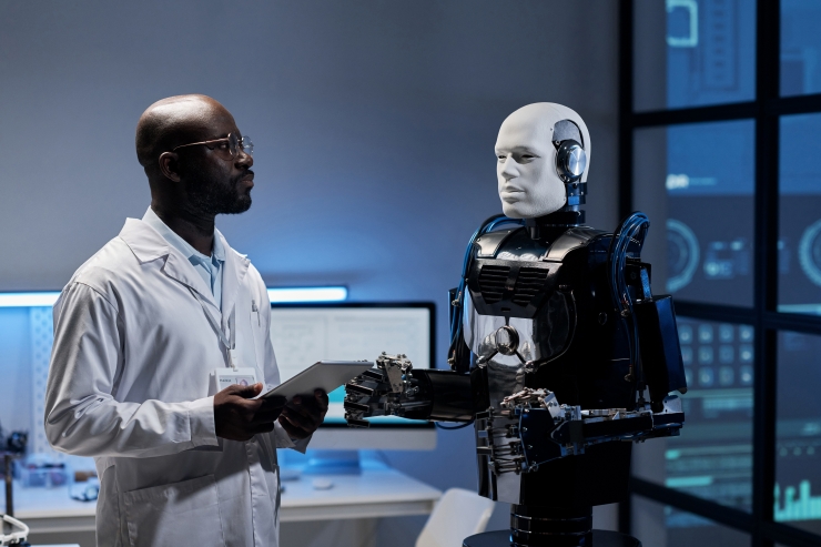 Humanoid robot in healthcare environment